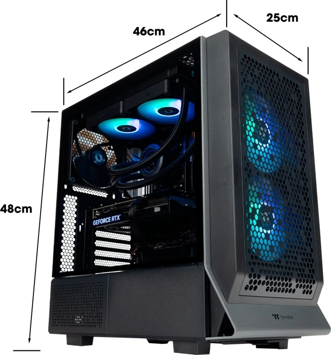 Thermaltake Toughline Liquid C300A, schwarz, Ryzen 7 7800X3D, 32GB RAM, 1TB SSD, GeForce RTX 4070 SUPER