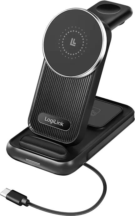 LogiLink 4-in-1 Ladestation MagSafe 20.5W schwarz