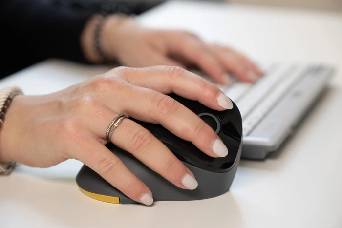 BakkerElkhuizen PRF Vertical Mouse Wireless, Vertikale Maus Rechts schwarz/grau, USB