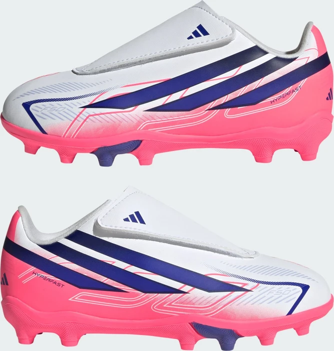 adidas F50 Hyperfast Club Velcro FG/MG cloud white/solar purple/solar turbo (Junior)