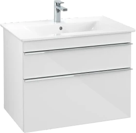 Villeroy & Boch Venticello Waschbeckenunterschrank für Becken mittig 2 Auszüge 753x590x477mm glossy white/chrome