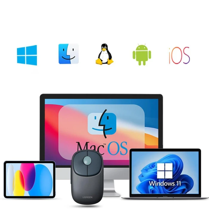 Ugreen MU102 FUN+ Wireless Mouse, blau, USB/Bluetooth