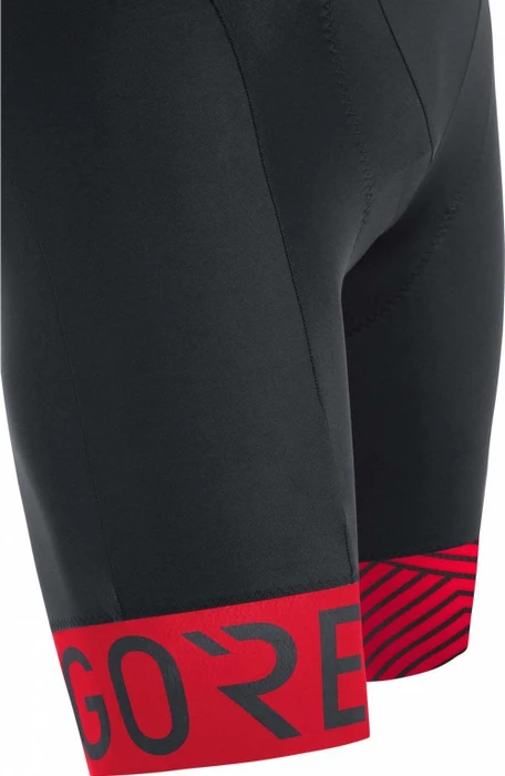 Gore Wear C5 Optiline Bib Shorts+ Fahrradhose kurz schwarz/rot (Herren)