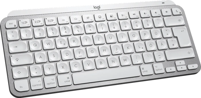 Logitech MX Keys Mini for Mac, LEDs weiß, Logi Bolt, Pale Gray, weiß/grau, USB/Bluetooth, DE