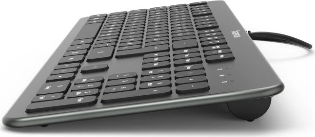 Hama KC-700 Slim-Design Tastatur, anthrazit/schwarz, USB, DE