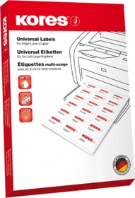 Kores Etiketten, 97x67.7mm, ablösbar, weiß, matt, 100 Blatt (800 Etiketten)
