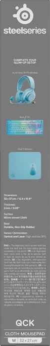 SteelSeries QcK Medium Aqua, 320x270mm, blau