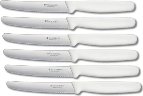 Victorinox Swiss Classic Tomaten- und Tafelmesser mit Wellenschliff weiß, 6 Stück