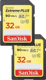 SanDisk Extreme PLUS R90/W60 32GB, UHS-I U3, Class 10, 2er-Pack
