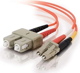 C2G LWL Duplex Kabel, OM1, 2x LC Stecker/2x SC Stecker, 30m, orange