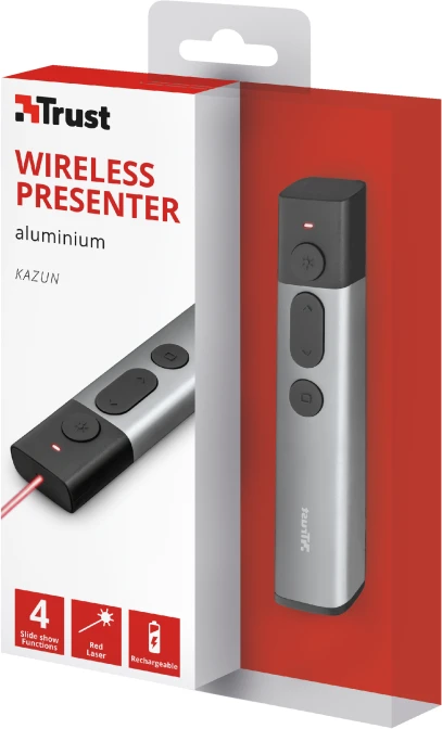 Trust Kazun Aluminium Wireless Presenter schwarz/grau, USB-A