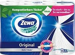 Zewa Wisch & Weg Original Küchenrolle 2-lagig weiß,     8 Rollen