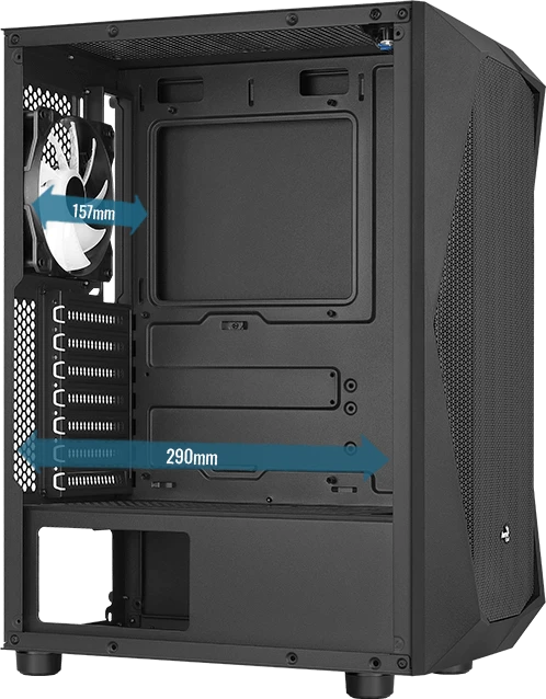 AeroCool Falcon, Lüfter LED Fixed RGB, Acrylfenster