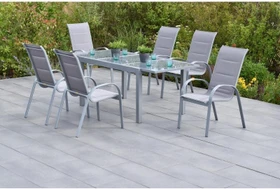 Merxx Amalfi di lusso Gartenmöbel-Set diamantbraun, 7-tlg.