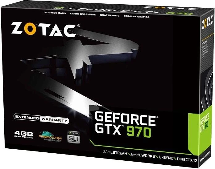 Zotac GeForce GTX 970, 4GB GDDR5, 2x DVI, HDMI, DP
