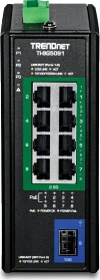 TRENDnet TI Hardened Industrial Railmount 2.5G Switch, 8x RJ-45, 1x SFP+, 480W PoE++ (TI-BG5091)