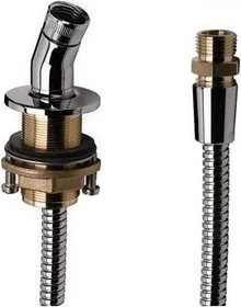 Hansgrohe Wannenrand Brausenhalter mit Schlauch, Messing chrom