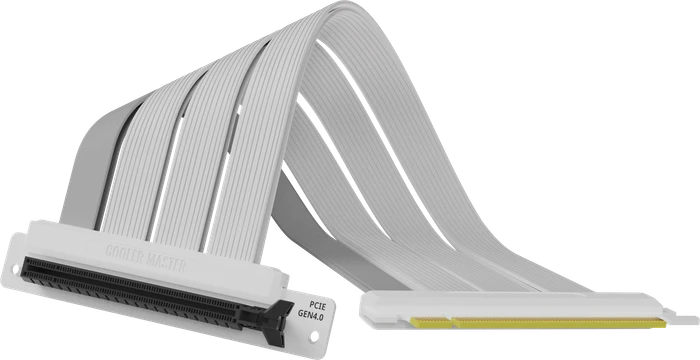 Cooler Master Riser Cable, gewinkelt, PCIe 4.0, 200mm, weiß