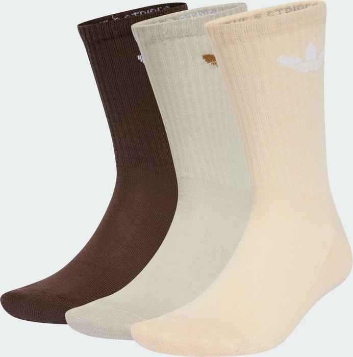 adidas Trefoil Cushion Crew Socken brown/putty grey/crystal sand, 6 Paare