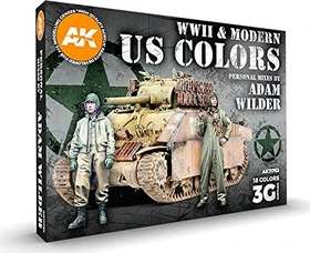 AK-Interactive 3rd Gen Acrylic Colors Signature Set Adam Wilder WWII & Modern US Colors Farbset, 18-tlg.