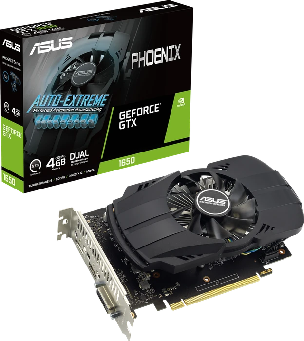 ASUS Phoenix GeForce GTX 1650 P EVO, PH-GTX1650-4GD6-P-EVO, 4GB GDDR6, DVI, HDMI, DP