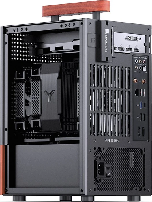 Jonsbo T6 Black, schwarz/braun, Glasfenster, Mini-ITX