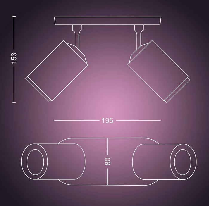Philips Hue White and Color Ambiance Fugato Spot 2-flammig schwarz