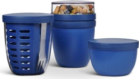 Mepal Ellipse Lunch, Snack und Fruitpot Aufbewahrungsbehälter-Set vivid blue, 3-tlg.