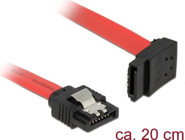 DeLOCK SATA 6Gb/s Kabel rot 0.2m, oben gewinkelt