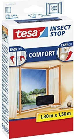 tesa Insect Stop Comfort Fliegengitter 130x150cm anthrazit