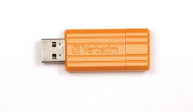 Verbatim Store 'n' Go PinStripe 16GB orange, USB-A, USB 2.0