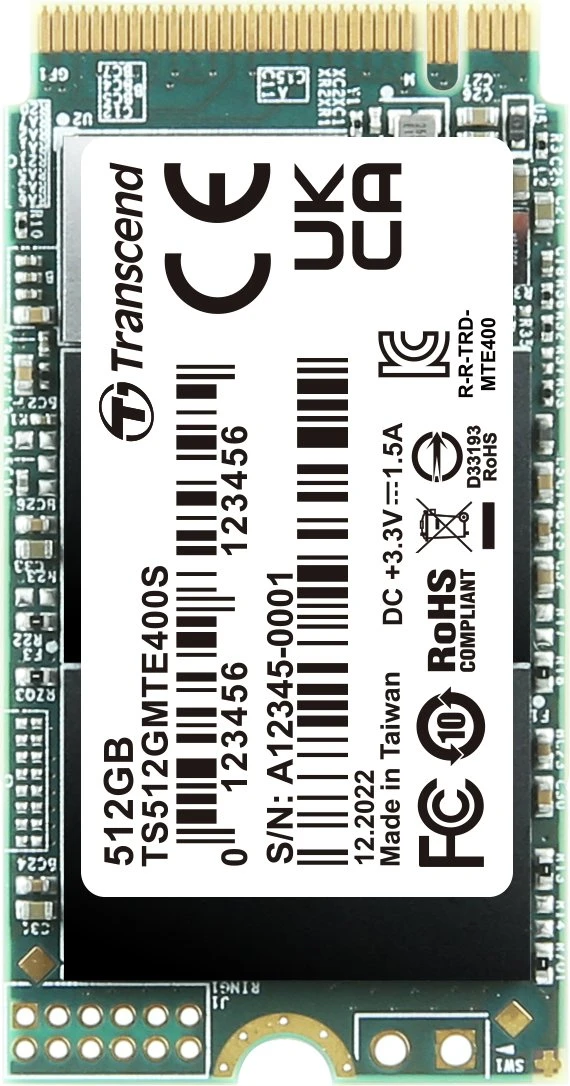 Transcend MTE400S SSD 512GB, M.2 2242 / M-Key / PCIe 3.0 x4