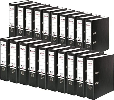 Falken Recycolor Ordner 2-Ring, 80mm, A4, schwarz, 20er-Pack