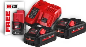 Milwaukee M18 High Output HNRG-302 Starterset 12/18V, 2.0/3.0Ah, Li-Ionen, 3 Akkus [8.0Ah] [132Wh]