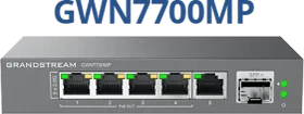 Grandstream GWN7700M Series Desktop 2.5G Switch, 5x RJ-45, 1x SFP+, 57W PoE+ (GWN7700MP)