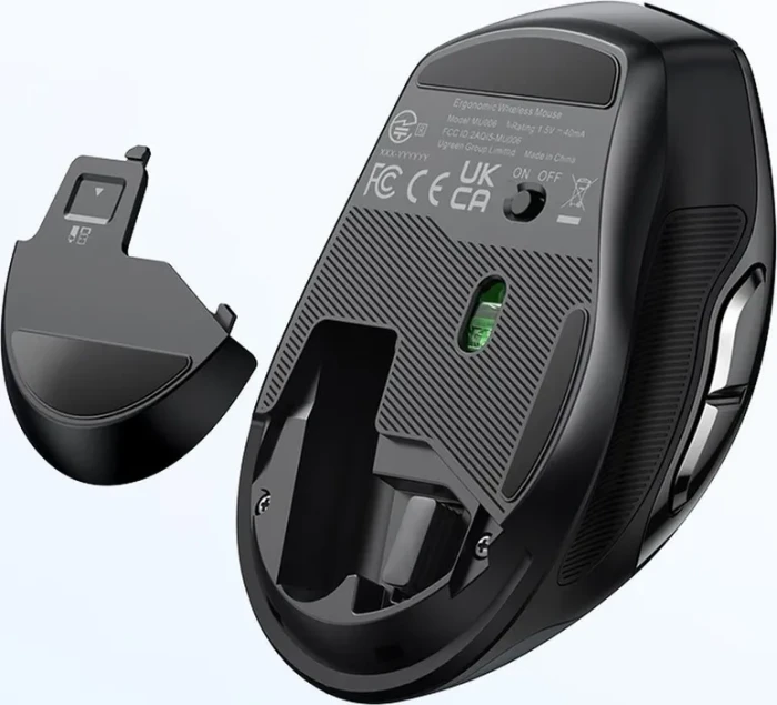 Ugreen MU006 Ergonomic Wireless Mouse, schwarz, USB/Bluetooth