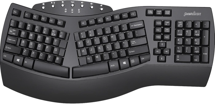 Perixx Periboard-612B, schwarz, USB/Bluetooth, US