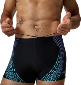 Speedo Duo Logo Print Badehose schwarz/blau (Herren)