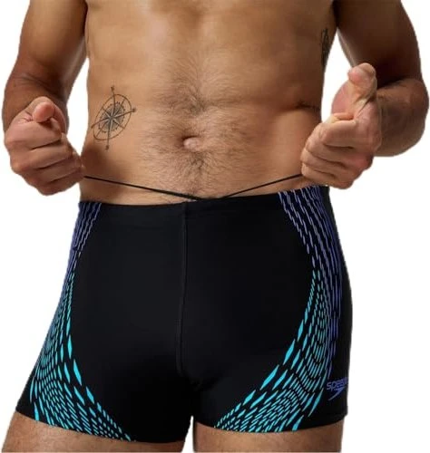 Speedo Duo Logo Print Badehose schwarz/blau (Herren)