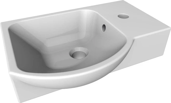 Lanzet K3 Keramik-Handwaschbecken 45x32cm, links, weiß