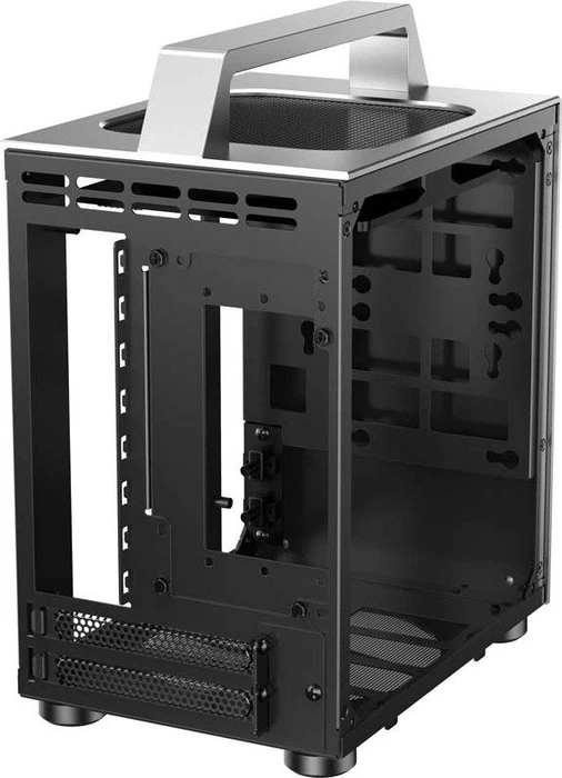 Jonsbo T8, silber, Glasfenster, Mini-ITX