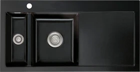 systemceram Mera 100 F Einbau Becken links nero