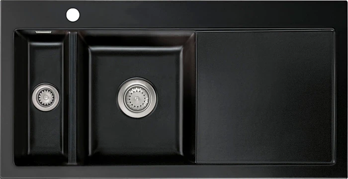 systemceram Mera 100 F Einbau Becken links nero