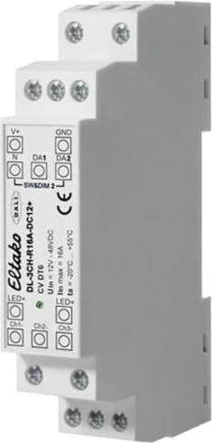 Eltako DL-3CH-R16A-DC12+ DALI-LED-Dimmer 16A 3 Kanal für DIN-Schiene, Dimmaktor
