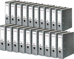Falken Wolkenmarmor Ordner 2-Ring Recycling, 80mm, A4, grau, 20er-Pack