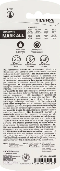 Lyra Graduate Mark All Permanentmarker 2mm dunkelblau, Blister