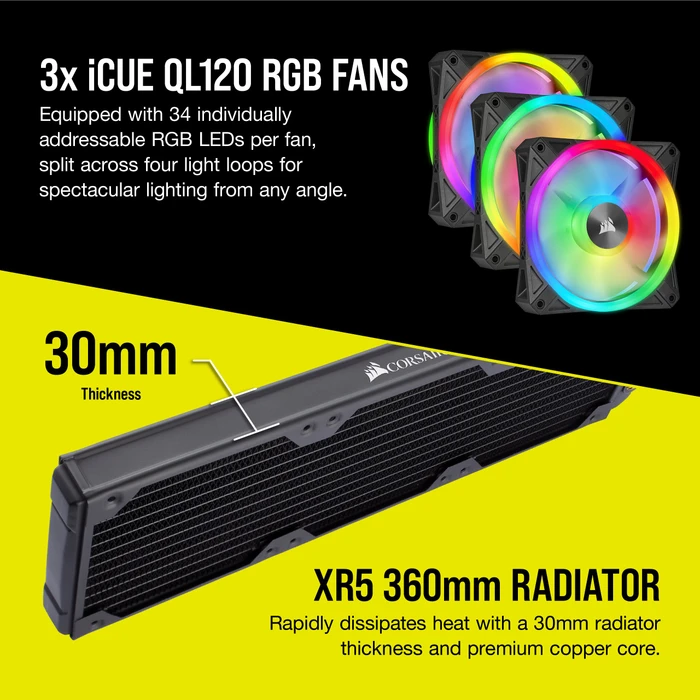 Corsair Hydro X Series iCUE XH305i RGB Pro Custom Cooling Kit, schwarz