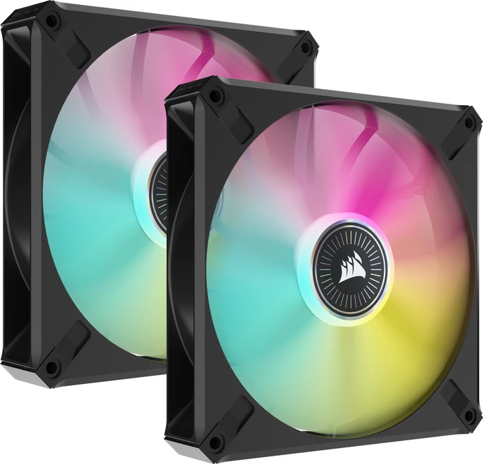 Corsair ML Series iCUE ML140 RGB Elite Dual Fan Kit, schwarz, LED-Steuerung, 140mm, 2er-Pack