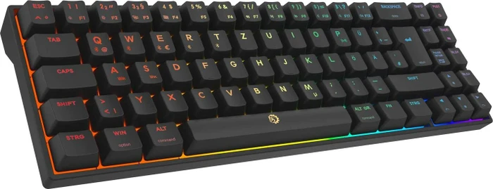 Drevo Calibur V2 Pro TKL PC/Mac, LEDs RGB, schwarz, Outemu Red, USB/Bluetooth, DE