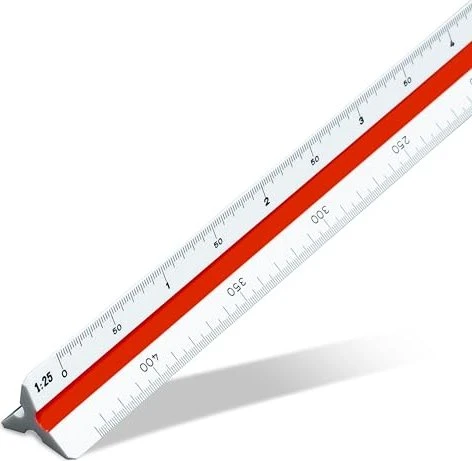 Aristo Dreikantmaßstab Vermessung 30cm, weiß